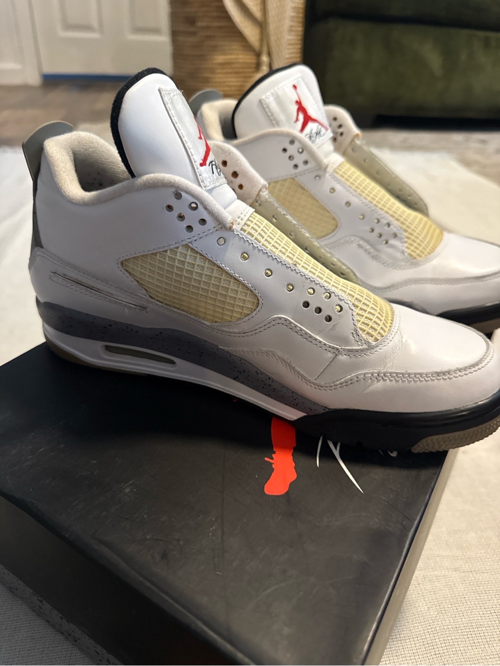 Nike Air Jordan 4 Retro White Cement Men’s Size 8.5 With Box